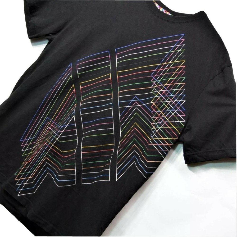 Rare Nike Air Graphic Mens T Shirt Abstract Size XLarge Word Line Art  Black